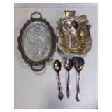 Godinger Silver Plated Snowman Dish Bowl, Vintage