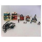 3 Christmas Village Display w/Lights Powers ON &