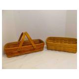 2 Longaberger Traditional Hand Woven Bread Baskets