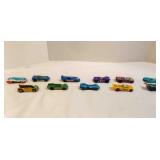 11 HotWheel Race Cars: Made In; Malaysia, China