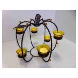 Metal Wire Pumpkin Candle Holder with Tea Lights