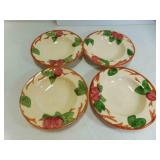 4 Franciscan Apple Hand Painted Salad Bowls