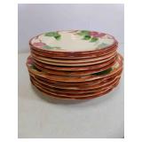 6 Franciscan 9½" Apple Hand Painted Plates &