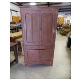 Antique Wall Blind Door Cupboard Cracked Brown