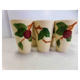 6 Franciscan Apple Hand Painted Drinking Glasses
