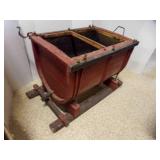 Antique Wooden Water Container Mounted on Wood