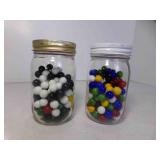 2 Jars of Glass Marbles