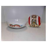 Chinese Cathay Red Dragon Bowl, Hand Made Artisan