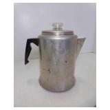 Vintage Aluminum 9 Cup Percolator Coffee Pot Camp