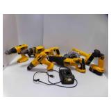 7 Cordless DeWalt Power Tools 2 18V Batteries