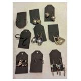9 Pair Dangle Pierced Fashion Jewelry Earrings