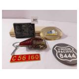 Train Belt Buckles (3), Button, Keychain