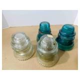 Hemingray Glass Insulators (4)