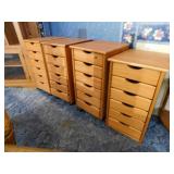 Wood Portable Storage Drawers - 4 matching