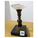 Bronze or Brass Figure Candlestick, 7"