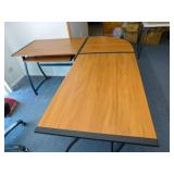 L-Shaped Desk, metal base