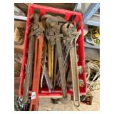 Pipe Wrenches, Pliers, Ratchets, Etc. (1 box)