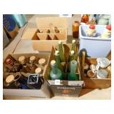 Tall Bottles, Jars - variety - some w/ contents