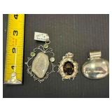 3 - STERLING SILVER PENDENTS
