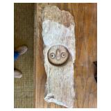 PETRIFIED WOOD  OWL SCULPTURE