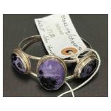 STERLING/3STONE CUFF BRACELET
