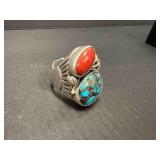 VINTAGE MENS STERLING/TURQUOISE RING