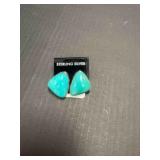 STERLING TURQUOISE EAR RINGS