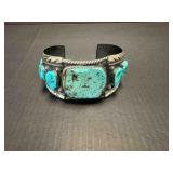 TURQUOISE/STERLING CUFF BRACELET