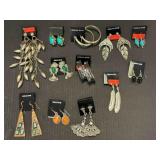 12 - STERLING SILVER EAR RINGS