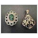 2 - STERLING SILVER PENDENTS