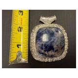 LARGE - STERLING STONE PENDENT