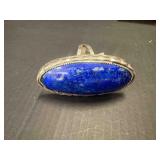 STERLING SILVER  OVAL STONE RING