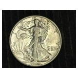 1945 - WALKING LIBERTY - D- SILVER HALF DOLLAR