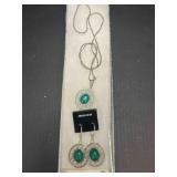 STERLING SILVER NECKLACE/EAR RINGS