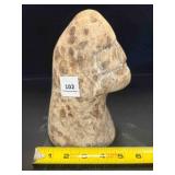 CARVED STONE FACE STATUE