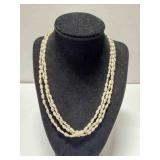 14K Gold Clasp Fresh Water Rice Pearl Necklace