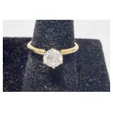 Tested 14K gold solitaire ring size 6.5
