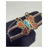 Silver Native American Cuff Turquoise unmarked