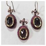 Sterling Silver Earrings & Pendant marked