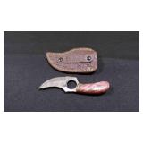 Finger Hole Skinner Knife With Sheath