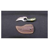 Finger Hole Skinner Knife With Sheath