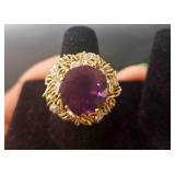 14K Gold ring w/diamonds, tested positive