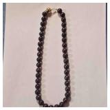 11-12mm Black Cultured pearl Necklace w/14K clasp