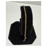 14K Gold Bracelet Twisted Rope 7" marked 14K