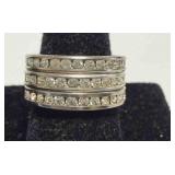 3 Channel Eternity band Rings size 6.5