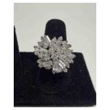 Vintage stone cluster cocktail ring size 6.5