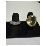 Triple Row Eternity band, yellow statement ring