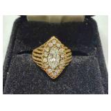 14K gold Cocktail Ring, possible CZ size 5.5