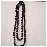 32" Red glass Faceted Bead necklace