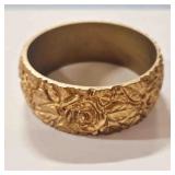 Gold painted wide bangle bracelet-possibly painted
